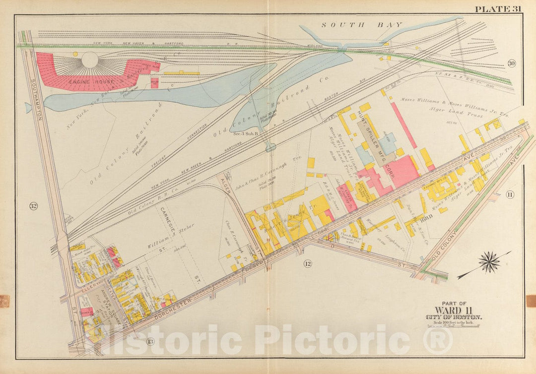 Historical Map, 1919 Atlas of The City of Boston, South Boston : Plate 31, Vintage Wall Art