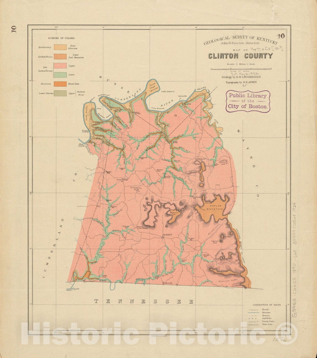 Historical Map, 1890 Map of Clinton County, Vintage Wall Art