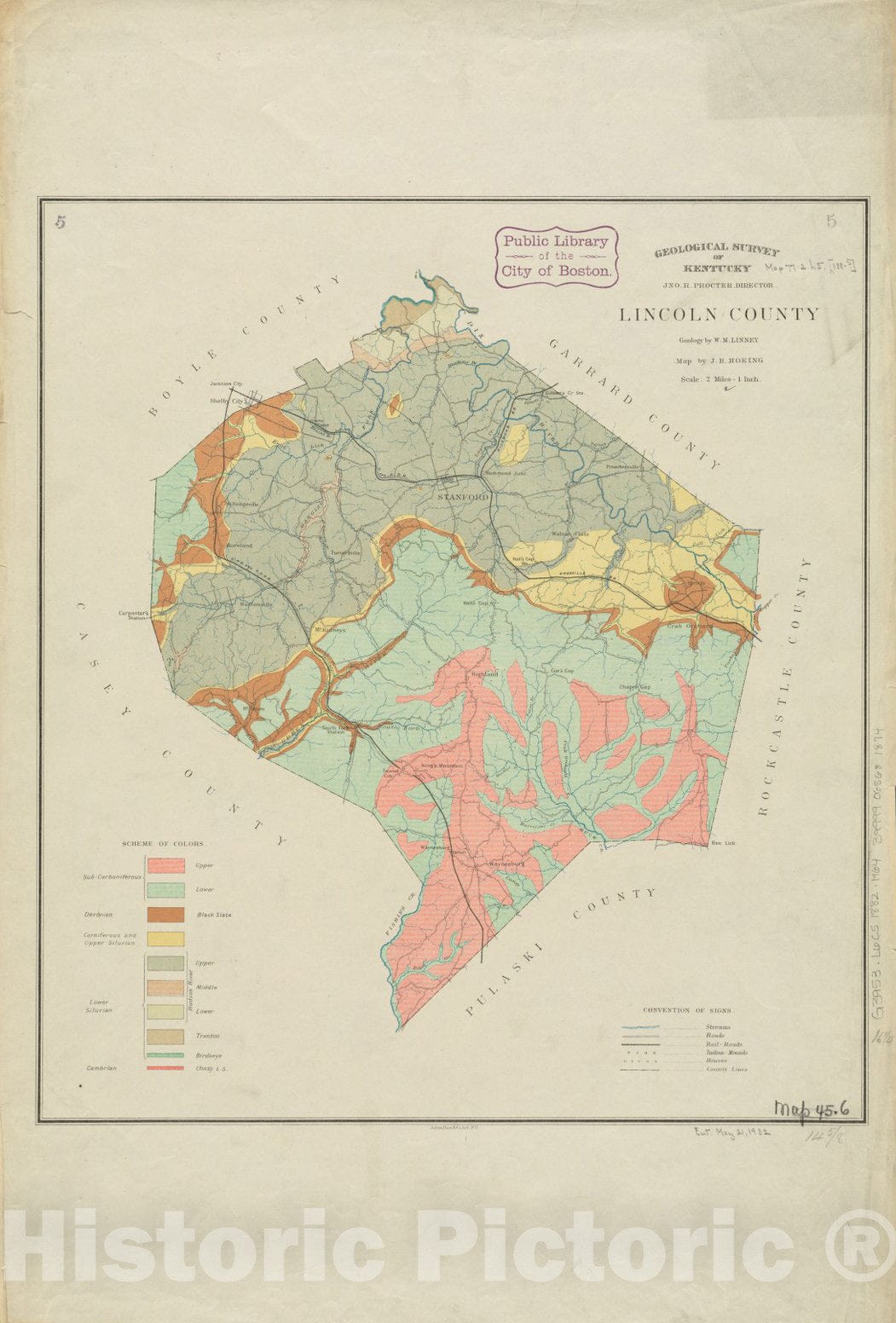 Historical Map, 1882 Lincoln County, Vintage Wall Art