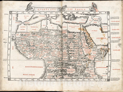 Historical Map, 1511 Quarta Africae Tabula, Vintage Wall Art