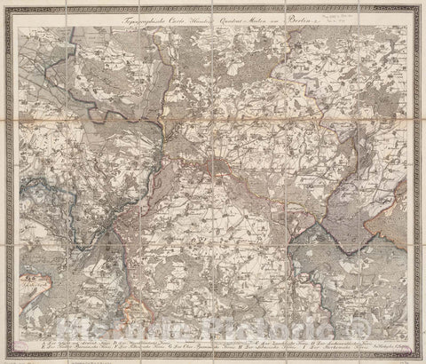 Historical Map, 1811 Topographische Carte : Hundert Quadrat-Meilen um Berlin, Vintage Wall Art