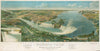 Historical Map, ca. 1893 Niagara Falls and Niagara River from Lake Erie Down to Lake Ontario, Vintage Wall Art