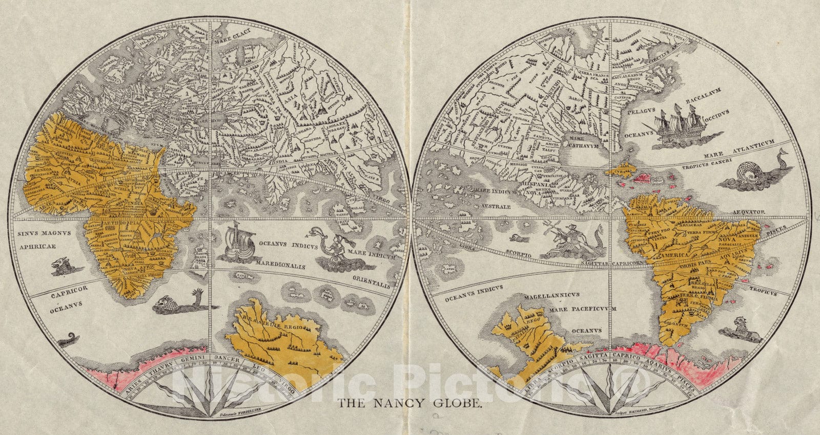 Historical Map, 1914 The Nancy Globe, Vintage Wall Art