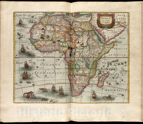 Historical Map, 1638 Africae nova Tabula, Vintage Wall Art