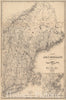 Historical Map, 1874 Map of New England with Adjacent portions of New York & Canada, Vintage Wall Art