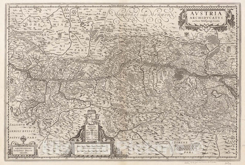 Historical Map, 1630 Austria archiducatus, Vintage Wall Art