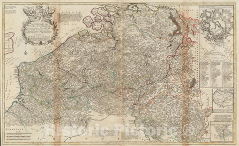 Historical Map, 1752-1763 Les Provinces des Pays-Bas Catholiques ou A Most Exact map of Flanders or ye Austrian Netherlands et Cetera : it comprehends All The Towns, Villages, Reprint
