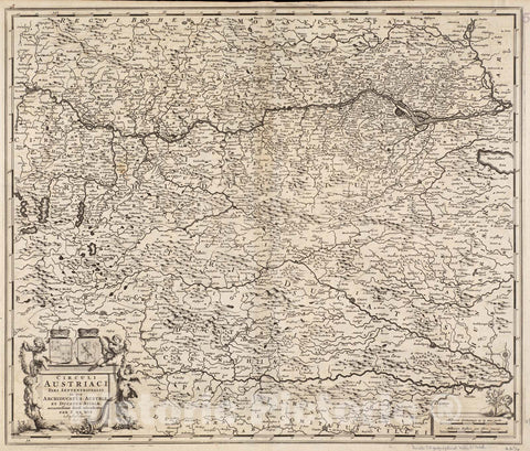 Historical Map, ca. 1680 Circuli Austriaci pars septentrionalis in Qua Archiducatus Austriae et Ducatus Stiriae accuratissime divisi ostenduntur, Vintage Wall Art