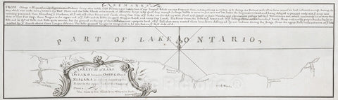 Historical Map, ca. 1758 A SKETCH of LAKE ONTARO between OSWEGO and NIAGARA and from thence up the River to the upper End of the Carrying Place, Vintage Wall Art