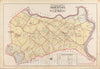 Historical Map, 1897 Outline and Index map of Brighton, Ward 25, City of Boston, Vintage Wall Art