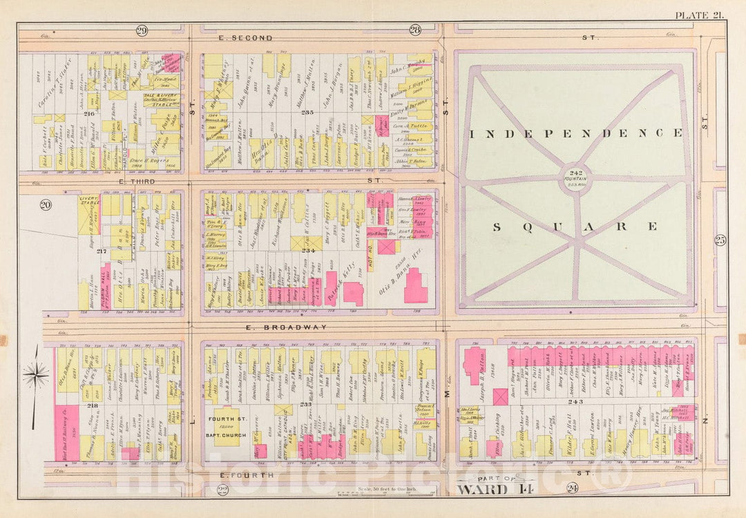 Historical Map, 1899 Atlas of the city of Boston, South Boston : plate 21, Vintage Wall Art