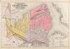 Historical Map, 1901 Outline & Index map of Charlestown, wards 3, 4 & 5, City of Boston, Vintage Wall Art