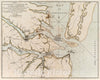 Historical Map, 1781 A Plan of The Entrance of Chesapeak Bay, with James and York Rivers : wherein are Shown The respective Positions (in The Beginning of October), Vintage Wall Art