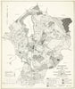 Historical Map, 1971 General and zoning map for Town of Wakefield Mass, Vintage Wall Art