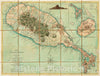 Historical Map, 1779 Isle St. Christophe ou St. Kitts, Vintage Wall Art