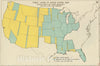Historical Map, Public Lands of The United States, 1890, Vintage Wall Art