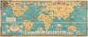 Historical Map, 1944 Mercator map of The World United : a pictorial History of Transport and Communications and Paths to Permanent Peace, Vintage Wall Art