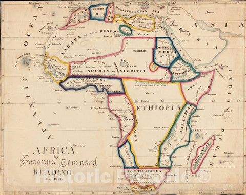 Historical Map, 1831 Africa, Vintage Wall Art
