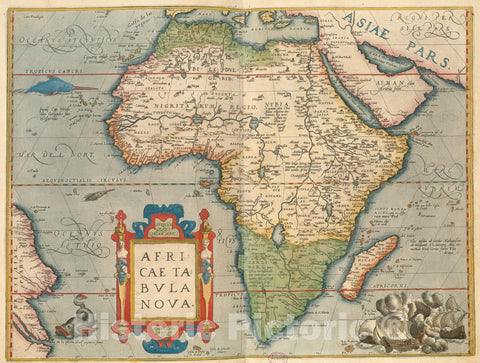 Historical Map, 1570 Africae Tabula nova, Vintage Wall Art