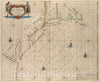 Historical Map, 1660 Pas caert Van Nieu Nederland, Virginia en Nieu Engelant, Vintage Wall Art