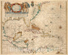 Historical Map, 1672 A Chart of The West Indies from Cape Cod to The River Oronoque, Vintage Wall Art