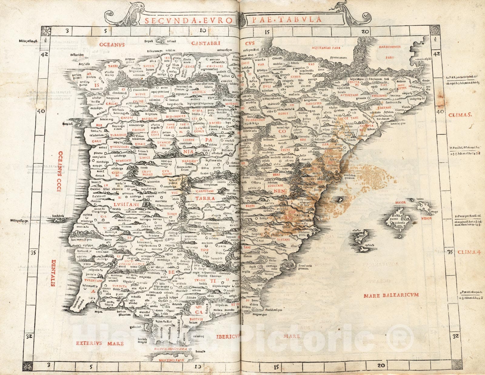 Historical Map, 1511 Secunda Europae Tabula, Vintage Wall Art