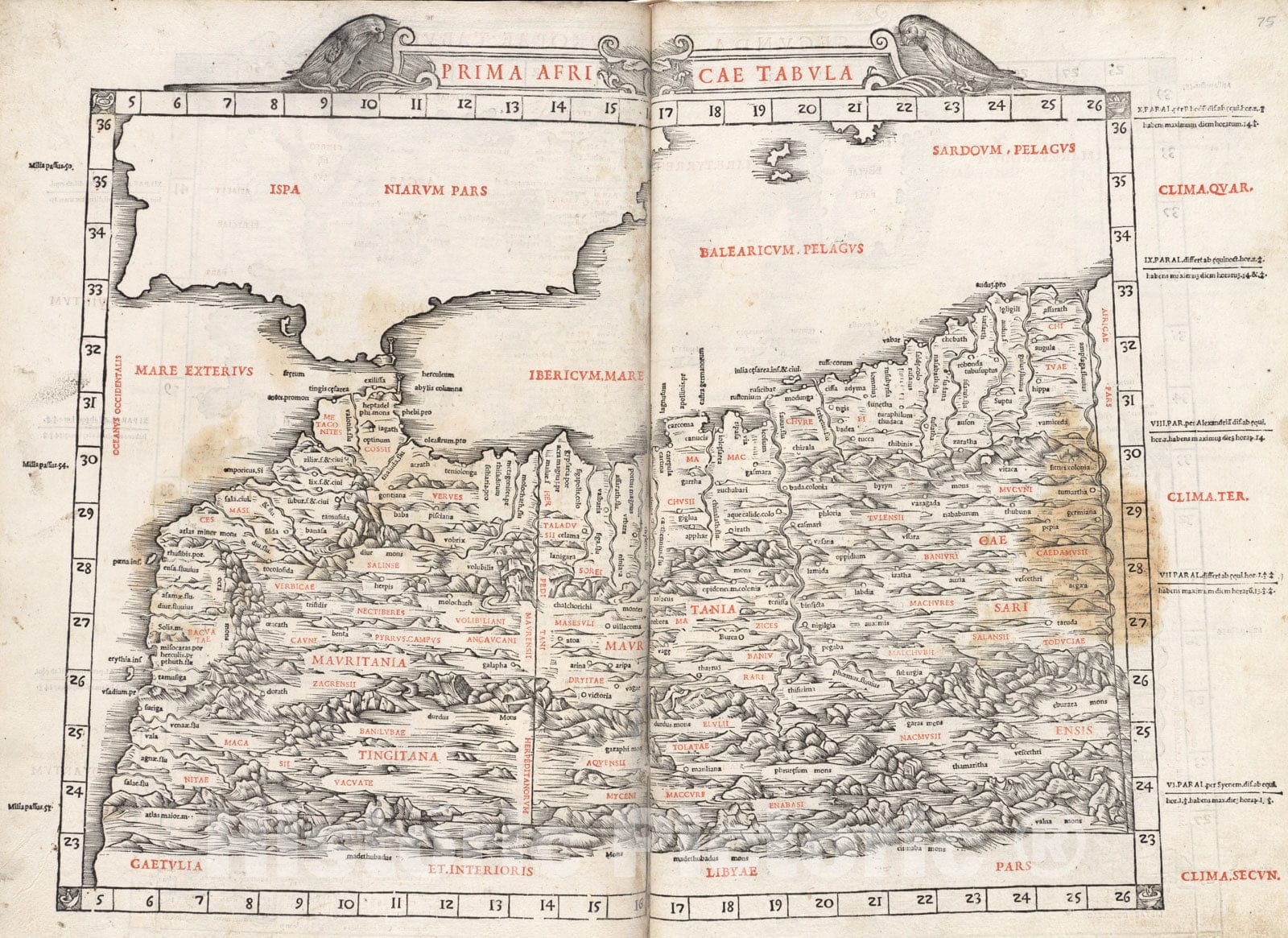 Historical Map, 1511 Prima Africae Tabula, Vintage Wall Art