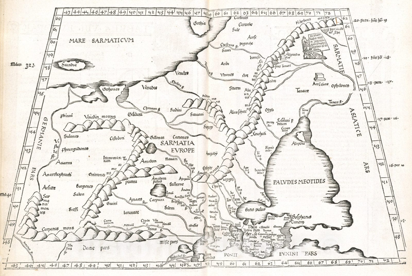 Historical Map, 1525 Tabula VIII Europae, Vintage Wall Art