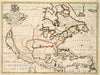 Historical Map, 1700-1799 A New map of North America shewing its Principal divisions, Chief Cities, Townes, Rivers, Mountains et Cetera, Vintage Wall Art