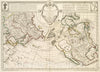 Historical Map, 1750 Carte des nouvelles decouvertes au nord de la Mer du Sud, tant a l'est de la Siberie et du Kamtchatka, qu'a l'ouest de la Nouvelle France, Vintage Wall Art