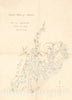 Historical Map, 1814 United States of America : State of Massachusetts, District of Maine, Hancock County, Vintage Wall Art