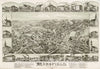Historical Map, Mansfield, Massachusetts : 1888, Vintage Wall Art