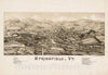 Historical Map, ca. 1886 Springfield, Vt, Vintage Wall Art
