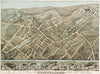 Historical Map, View of Webster, Mass : 1878, Vintage Wall Art