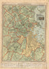 Historical Map, ca. 1890 Boston and its suburban drives, Vintage Wall Art