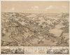 Historical Map, View of Guilford, Connecticut : 1881, Vintage Wall Art
