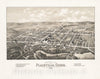 Historical Map, Bird's Eye View of Plainville, Conn : 1878, Vintage Wall Art