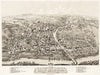 Historical Map, View of New Milford, Conn : 1882, Vintage Wall Art