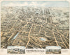 Historical Map, View of New Britain, Conn : 1875, Vintage Wall Art