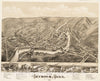 Historical Map, View of Seymour, Conn : 1879, Vintage Wall Art