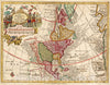Historical Map, 1740-1760 Nov[us] orbis sive America septentrionalis, divisa per SUA Regna provinc. et Insul : cura et Opera, Vintage Wall Art