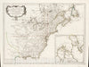 Historical Map, 1776 Carte generale du Canada, de la Louisiane, de la Floride, de la Caroline, de la Virginie, de la Nouvelle Angleterre etc, Vintage Wall Art