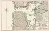 Historical Map, 1794 BahiIa y Ciudad de Bayaha, o Puerto del Delfin, en la Isla de Santo Domingo, Vintage Wall Art