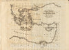Historical Map, 1815 General Outline of The Authors Route as adapted to The Second Section of Part The Second of These Travels, Vintage Wall Art