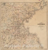 Historical Map, 1886 Map of Boston and The Country Adjacent, from Actual surveys, Vintage Wall Art
