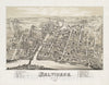 Historical Map, 1883 Belvidere : New Jersey, Vintage Wall Art