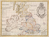 Historical Map, 1719 A New map of The Brittish Isles shewing Their antient People, Cities, and Towns of Note, in The time of The Romans, Vintage Wall Art