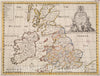 Historical Map, 1719 A New map of The Brittish Isles shewing Their Present genl. divisions, Cities, and Such Other Towns, or Places, Vintage Wall Art