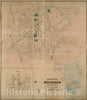 Historical Map, 1876 Topographical map of Pittsfield, Berkshire Co, Mass : from Actual surveys and Records, Vintage Wall Art