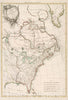 Historical Map, 1776 Partie de l'Amerique Septentrionale, qui comprend le Canada, la Louisiane, le Labrador, le Groenland, la Nouvelle Angleterre, la Floride, et Cetera, Vintage Wall Art